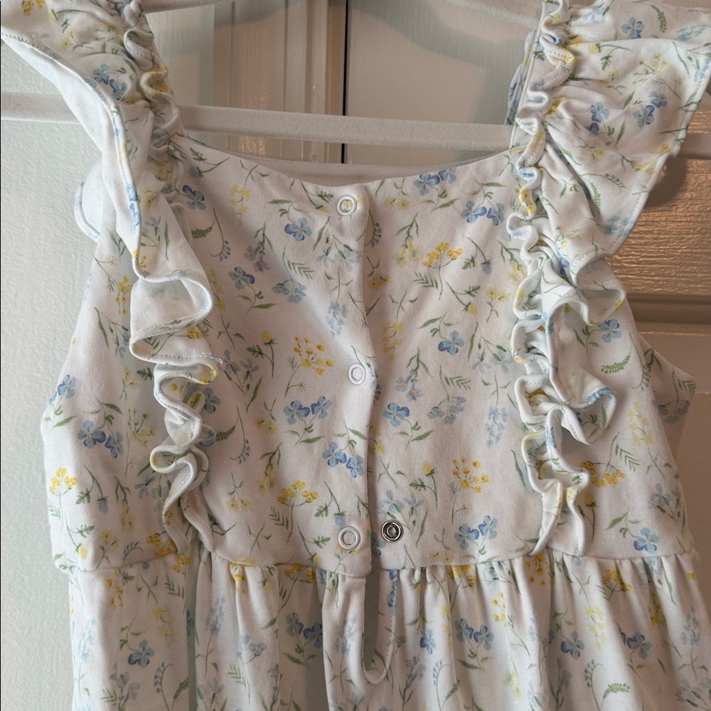 Floral Ruffle Dress with Blue Bow - Picture 3 of 3